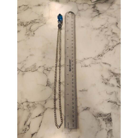 Final Fantasy Blue Crystal Pendant Necklace With Silver-Tone Chain - Picture 5 of 5